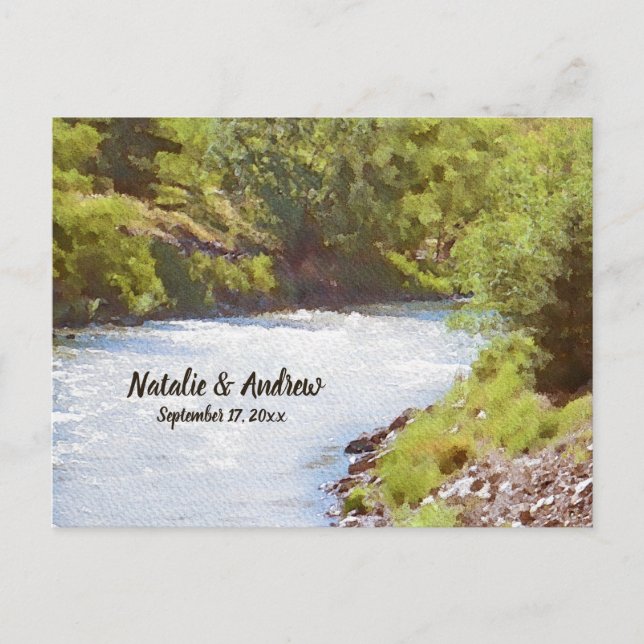 Landschaftliche Natur Lake River View Wedding RSVP Einladungspostkarte (Vorderseite)