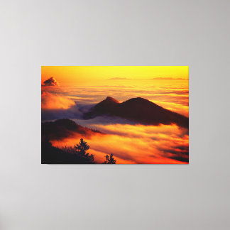 Landschaftliche Natur Landschaft Berg Sonnenunterg Leinwanddruck