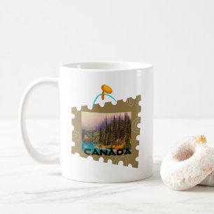 Landschaftliche Nordlandschaft in Briefmarke Tasse