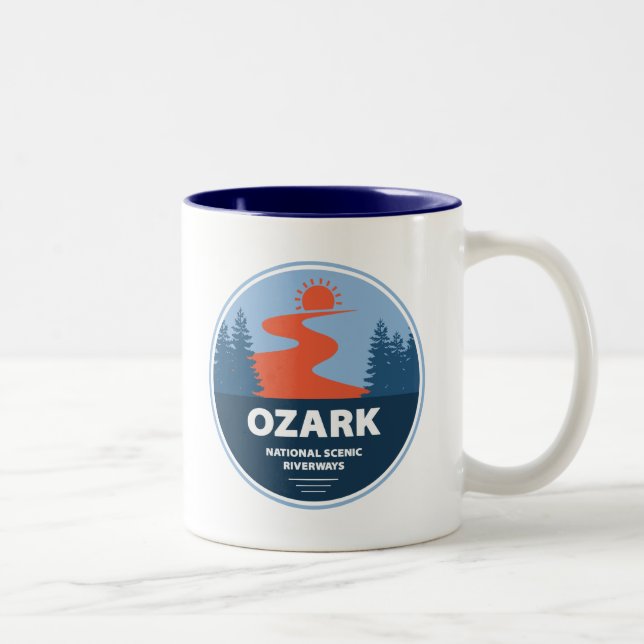 Landschaftliche Ozark-Flüsse Zweifarbige Tasse (Rechts)