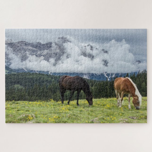 Landschaftliche Pferde Landschaft Jigsaw Puzzle (Horizontal)