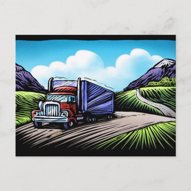 Landschaftliche Postkarte für Sattelschlepper (Vorderseite)