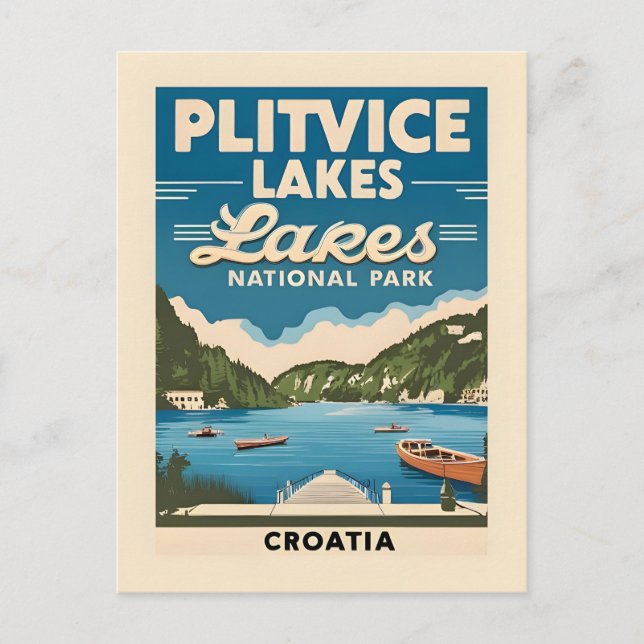 Landschaftliche Postkarte von Plitvicer Seen Kroat (Vorderseite)