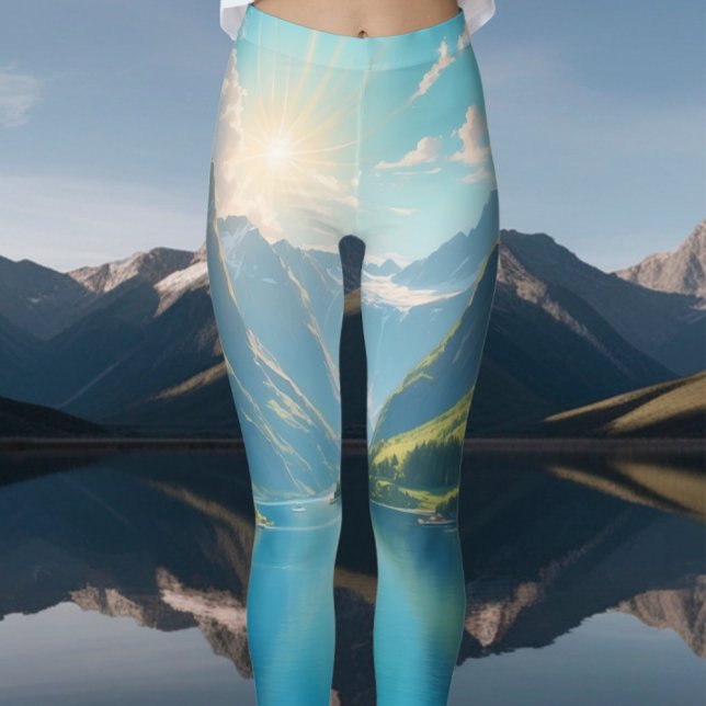 Landschaftliche Ruhe in Fjords Leggings (Von Creator hochgeladen)