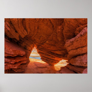 Landschaftliche Sandsteinhöhle Poster