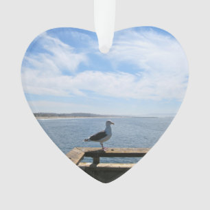 Landschaftliche Seemöwe-Acrylherz-Verzierung Ornament