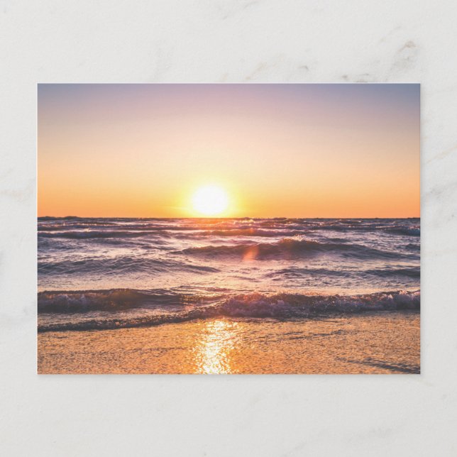 Landschaftliche Sicht auf das Meer bei Sonnenunter Postkarte (Vorderseite)