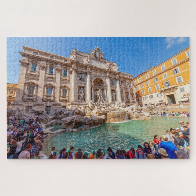 Landschaftliche Sicht auf den Brunnen Trevi, Rom,  Puzzle (Horizontal)