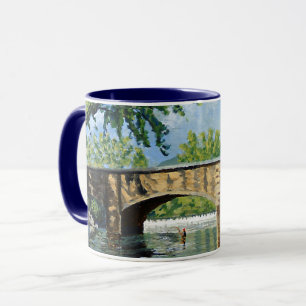 Landschaftliche Sicht auf den Trout Stream Angling Tasse