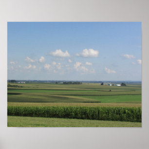 Landschaftliche Sicht auf einen Amish-Bauernhof in Poster