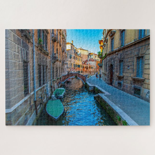 Landschaftliche Sicht auf einen Kanal in Venedig,  Puzzle (Horizontal)