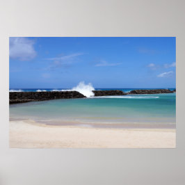 Landschaftliche Sicht auf Hawaiian Lagoon Poster