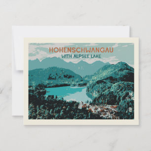 Landschaftliche Sicht auf Hohenschwangau in Bayern Postkarte