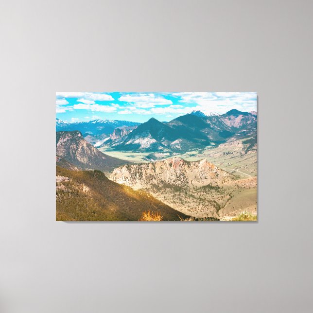 Landschaftliche Sicht vom Chief Joseph Highway in  Leinwanddruck (Vorderseite)