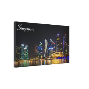 Landschaftliche Singapur Skyline Leinwanddruck