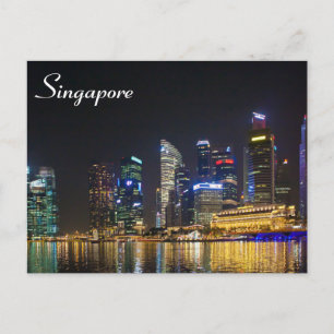 Landschaftliche Singapur Skyline Postkarte