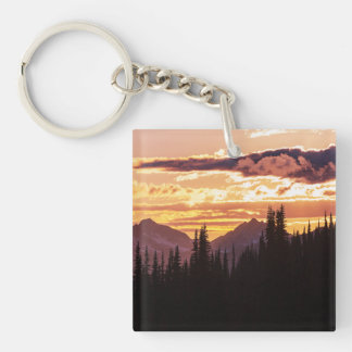Landschaftliche Sonnenuntergänge Jungle Pine tree  Schlüsselanhänger