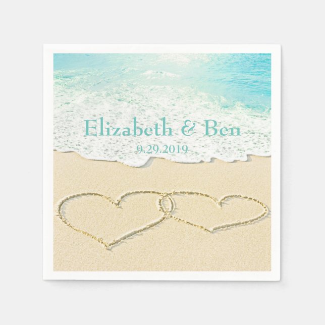 Landschaftliche Strandhochzeit Personalisiert Serviette (Vorderseite)