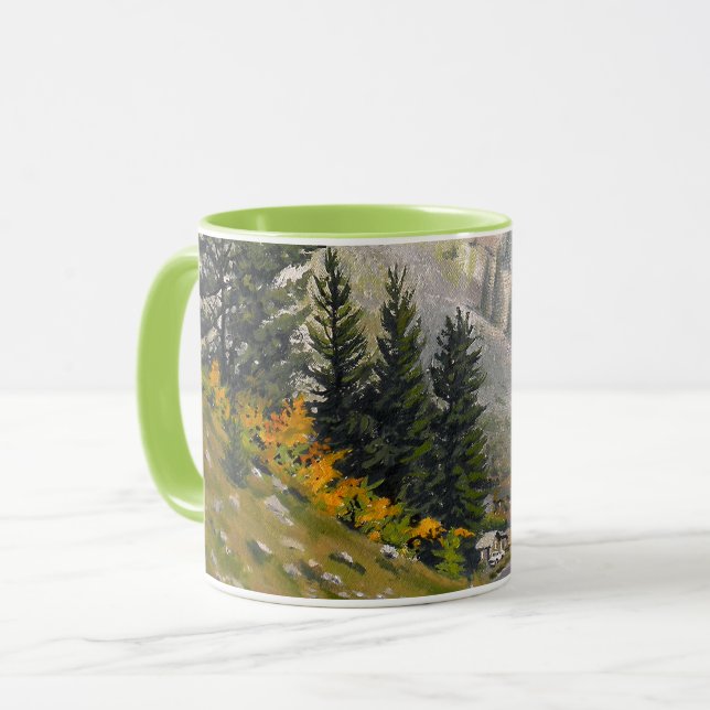 Landschaftliche Taylor River Colorado Malerei Tasse (Vorderseite Links)