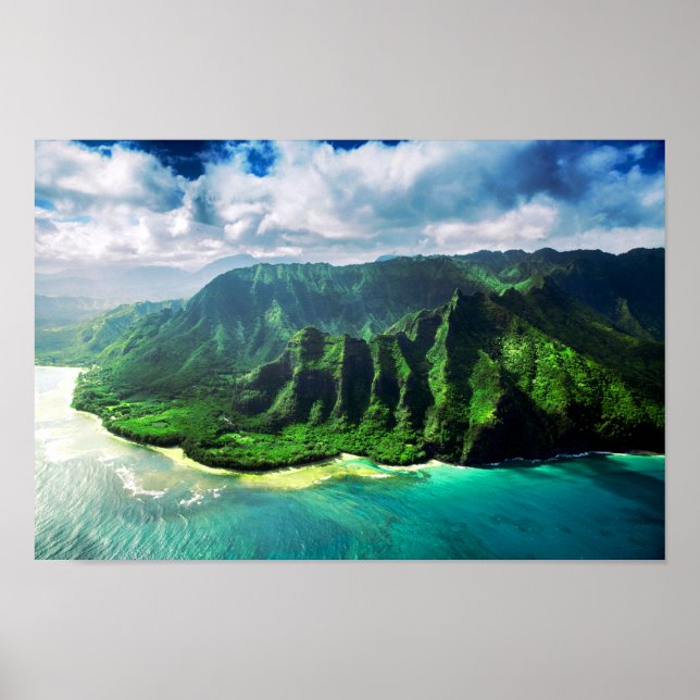 Landschaftliche Tropical Kauai Hawaii Island Poster (Vorne)