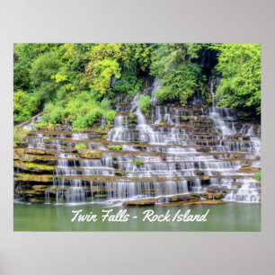 Landschaftliche Twin Falls Rock Island Poster
