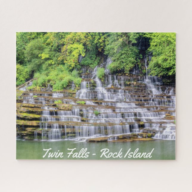Landschaftliche Twin Falls Rock Island Puzzle (Horizontal)