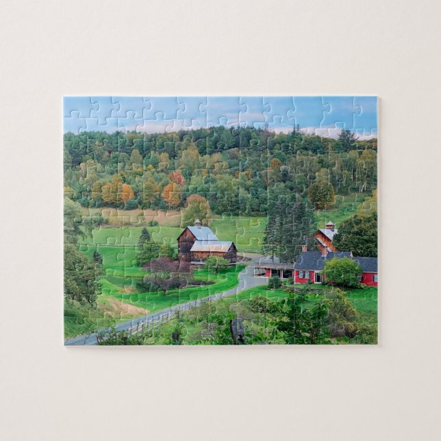 Landschaftliche Vermont-Farm Puzzle (Horizontal)