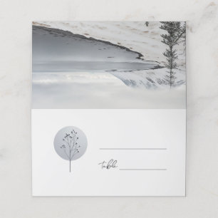 Landschaftliche Winterlandschaft Hochzeit Platzkar Platzkarte