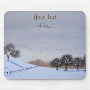 Landschaftliche Winterschneelandschaft Mousepad