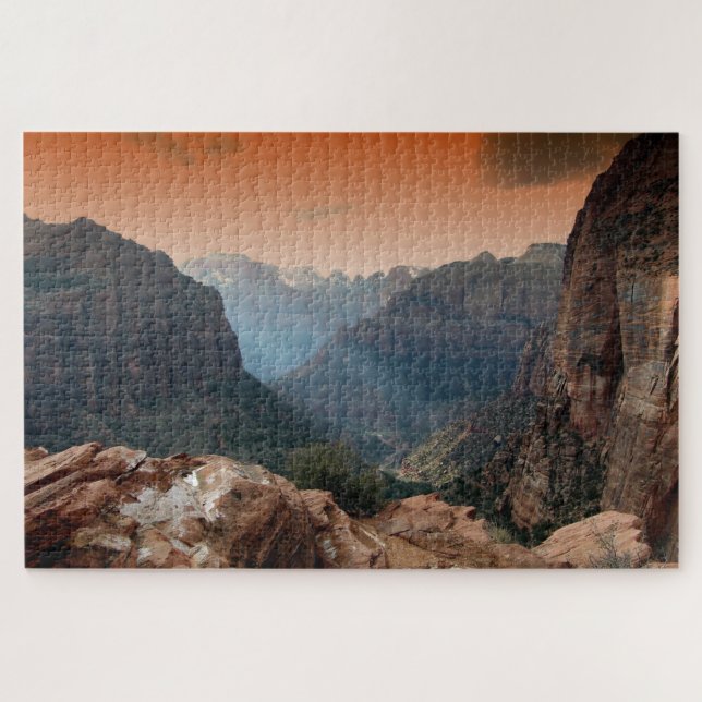 Landschaftliche Zion Park Mountains Puzzle (Horizontal)