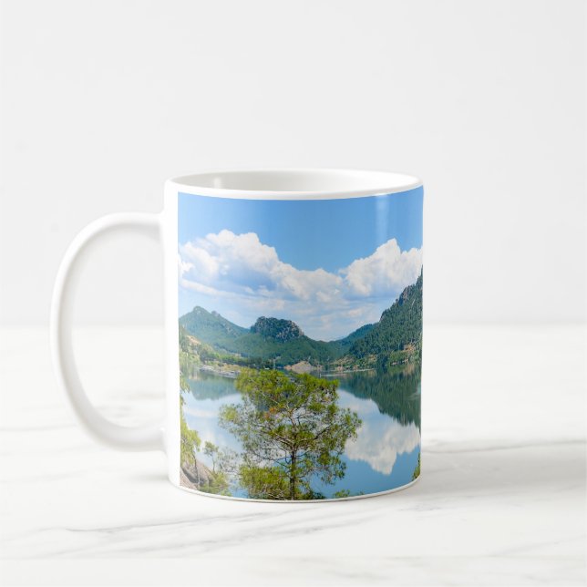 Landschaftlicher Bergsee Reflektion Kaffeetasse (Links)