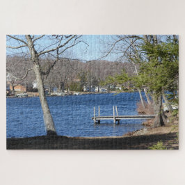Landschaftlicher Blick auf den See in Connecticut Puzzle