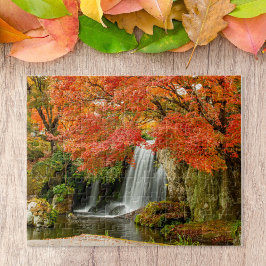 Landschaftlicher Blick auf Herbst | Wasserfall und Puzzle