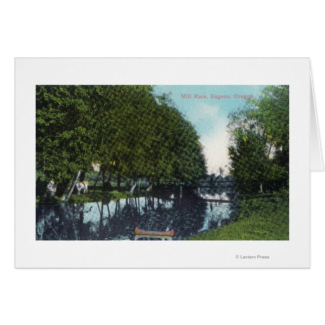 Landschaftlicher Fluss mit Canoe SceneEugene, OR (Vorderseite (Horizontal))