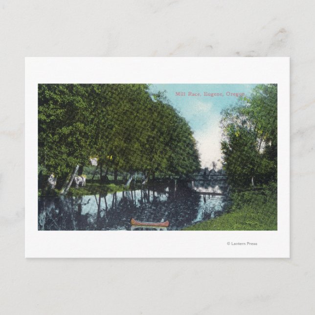 Landschaftlicher Fluss mit Canoe SceneEugene, OR Postkarte (Vorderseite)