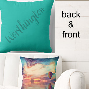 Landschaftlicher Heißluftballon Sunrise Name Throw Kissen