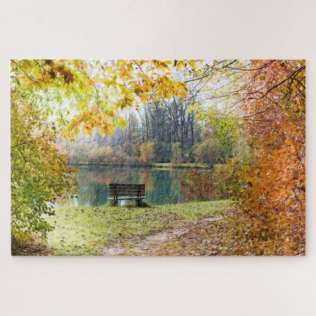 Landschaftlicher Herbstausgang Lago Jigsaw Puzzle (Horizontal)