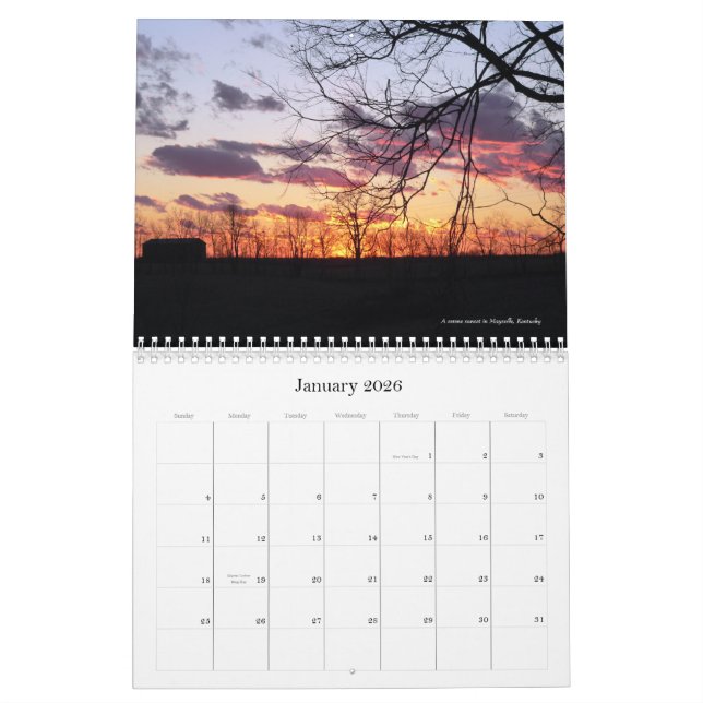 Landschaftlicher Kalender der Horizont-2013 (Jan 2026)
