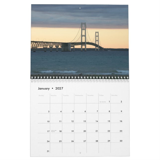 Landschaftlicher Kalender Michigans 2008 (Jan 2027)
