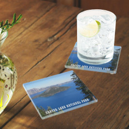 Landschaftlicher Kratersee Nationalpark Glasuntersetzer