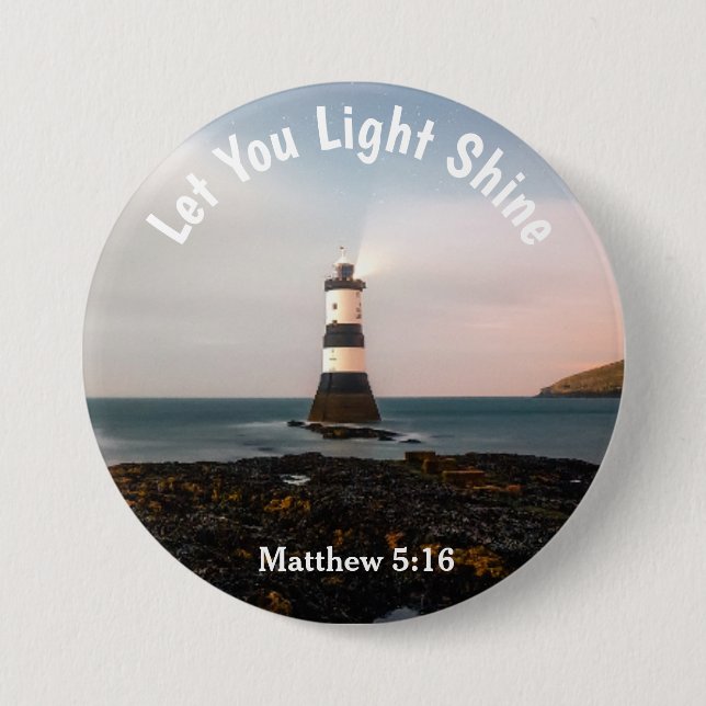 Landschaftlicher Lass des Lichtsehmers Matthew 5:1 Button (Vorderseite)