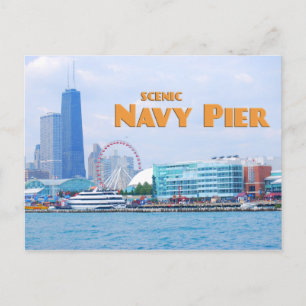 Landschaftlicher Marinepier - Chicago Illinois Postkarte