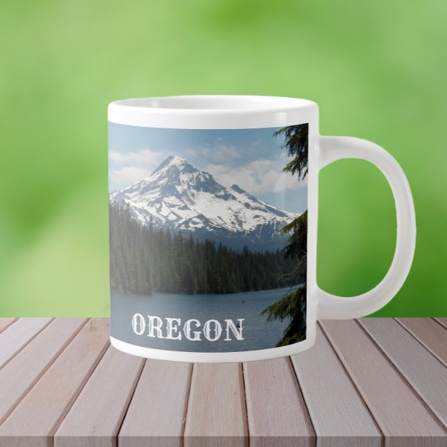 Landschaftlicher Monte Hood Oregon Landschaft Jumbo-Tasse (In Situ)