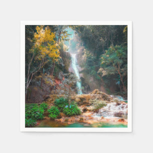 Landschaftlicher Naturfantasy-Wasserfall Serviette