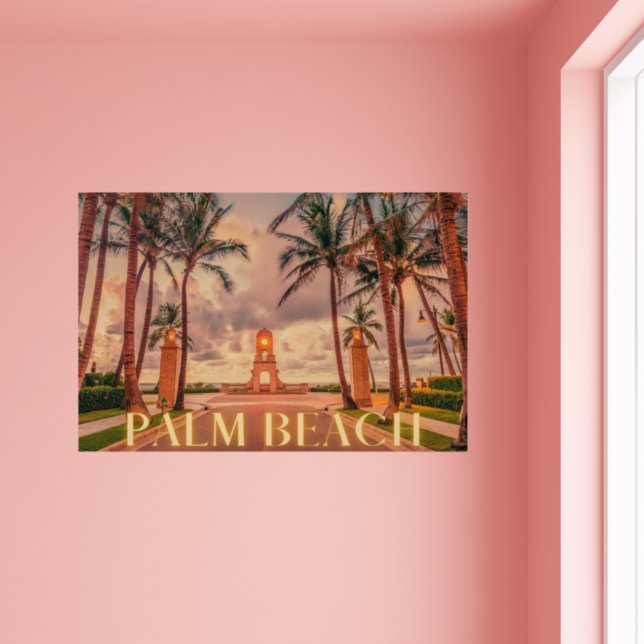 Landschaftlicher Palm Beach Rosa Himmel Poster (Von Creator hochgeladen)