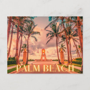 Landschaftlicher Palm Beach Rosa Himmel Postkarte