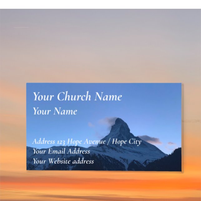 Landschaftlicher Pastor der Christlichen Kirche Visitenkarte (Personalize this custom business card or invitation card with Church, name or Chrisitian Bible verse)