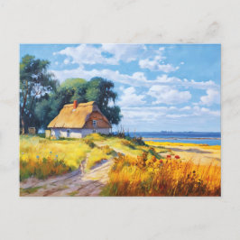 Landschaftlicher Sandweg mit Schilfkröte Feiertagspostkarte