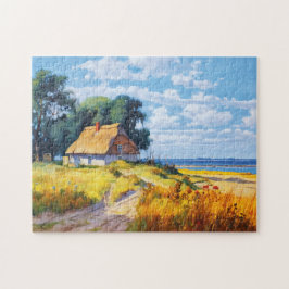 Landschaftlicher Sandweg mit Schilfkröte Puzzle