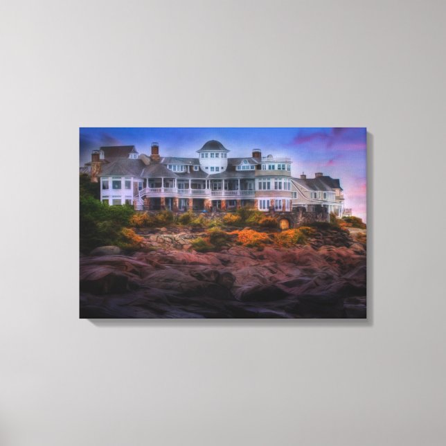 Landschaftlicher Sonnenaufgang Cape Neddick Maine Leinwanddruck (Vorderseite)